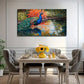 The Water Delicate Peacock Wall Art Canvas Office Home Room Framed 80x45cm