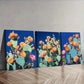 3pcs Night Cactus Blue sky Wall Art Set Canvas Framed 40x60cm - High Quality Print 100% Australian Made Wall Canvas Ready to Hang