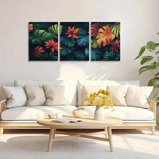 3pcs Tropical Plants Metal Print Ready to Hang Art