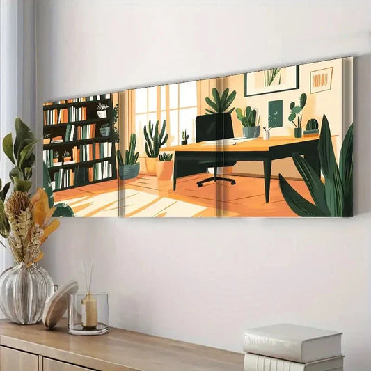 3pcs Colorful Room for Houseplants Perfect Wall Art Set Canvas Framed 40x60cm - High Quality Print 100% Australian Made Wall Canvas Ready to Hang