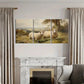 3pcs Two Sheep in Meadow Scene Metal Print Ready to Hang Art