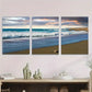 3pcs Beach Sunset Triptych Modern Coastal Metal Print Ready to Hang Art