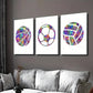 3pcs Colorful Basketball Volleyball & Soccer Wall Art Set Canvas Framed 40x60cm - High Quality Print 100% Australian Made Wall Canvas Ready to Hang