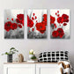 3pcs Elegant Floral Modern Abstract Metal Print Ready to Hang Art