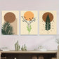 3pcs Modern Abstract Sunset, and Foliage Metal Print Ready to Hang Art