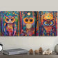 3pcs  Owl, Psychedelic (7)  Wall Art Set Canvas Framed 40x60cm - High Quality Print 100% Australian Made Wall Canvas Ready to Hang