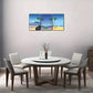 3pcs Small Boat Tourist Bus Beach Blue Sea Metal Print Ready to Hang Art