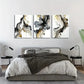 3pcs Black and Gold Abstract  Metal Print Ready to Hang Art