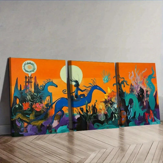 3pcs Messy character Wall Art Set Canvas Framed 40x60cm - High Quality Print 100% Australian Made Wall Canvas Ready to Hang