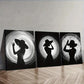 3pcs  The girl under the circle  Wall Art Set Canvas Framed 40x60cm - High Quality Print 100% Australian Made Wall Canvas Ready to Hang