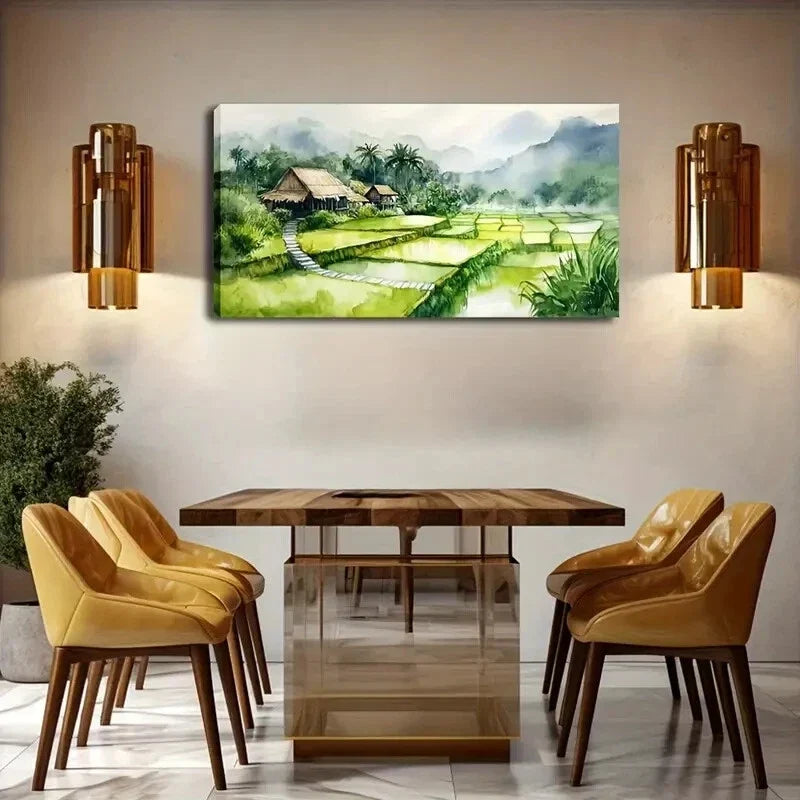 Summer Ladder Hut Décor Wall Art Canvas Office Home Room Framed 120x60cm