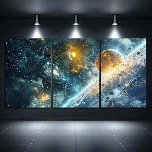 3pcs Space Themed Canvas Framed 40x60cm - High Quality Print 100% Australian Made Wall Canvas Ready to Hang