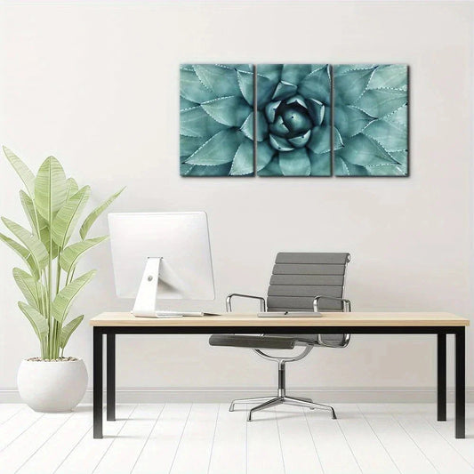 3pcs Giclee Plants Modern Artwork Metal Print Ready to Hang Art