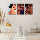 3pcs Exquisite Female Fashion Portrait Art Poster Metal Print Ready to Hang Art