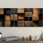 3pcs Featuring Dark Textured Wooden Blocks Metal Print Ready to Hang Art