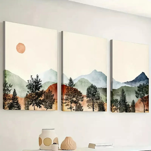 3pcs Leaf Pattern Painting Spring and Summer  Wall Art Set Canvas Framed 40x60cm - High Quality Print 100% Australian Made Wall Canvas Ready to Hang