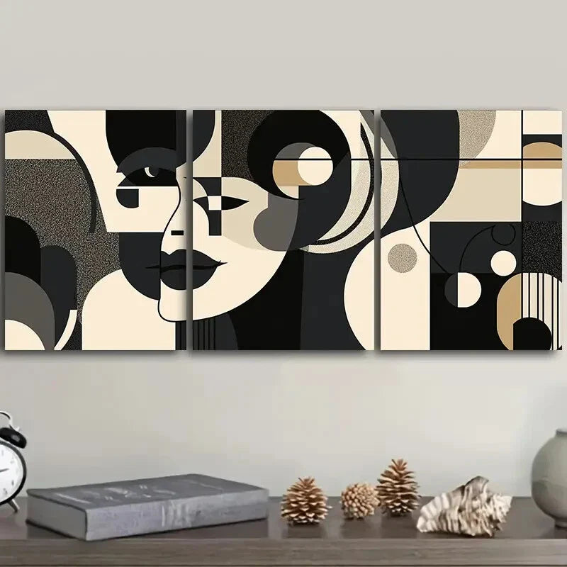 3pcs Cubist painting Wall Art Set Canvas Framed 40x60cm - High Quality Print 100% Australian Made Wall Canvas Ready to Hang