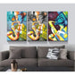 3pcs Featuring Abstract Figures,  Metal Print Ready to Hang Art