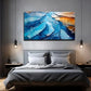 Abstract River Modern Blue Wall Art Canvas Office Home Room Framed 80x45cm