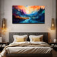 Vibrant Sunrise Landscape Wall Art Canvas Office Home Room Framed 80x45cm