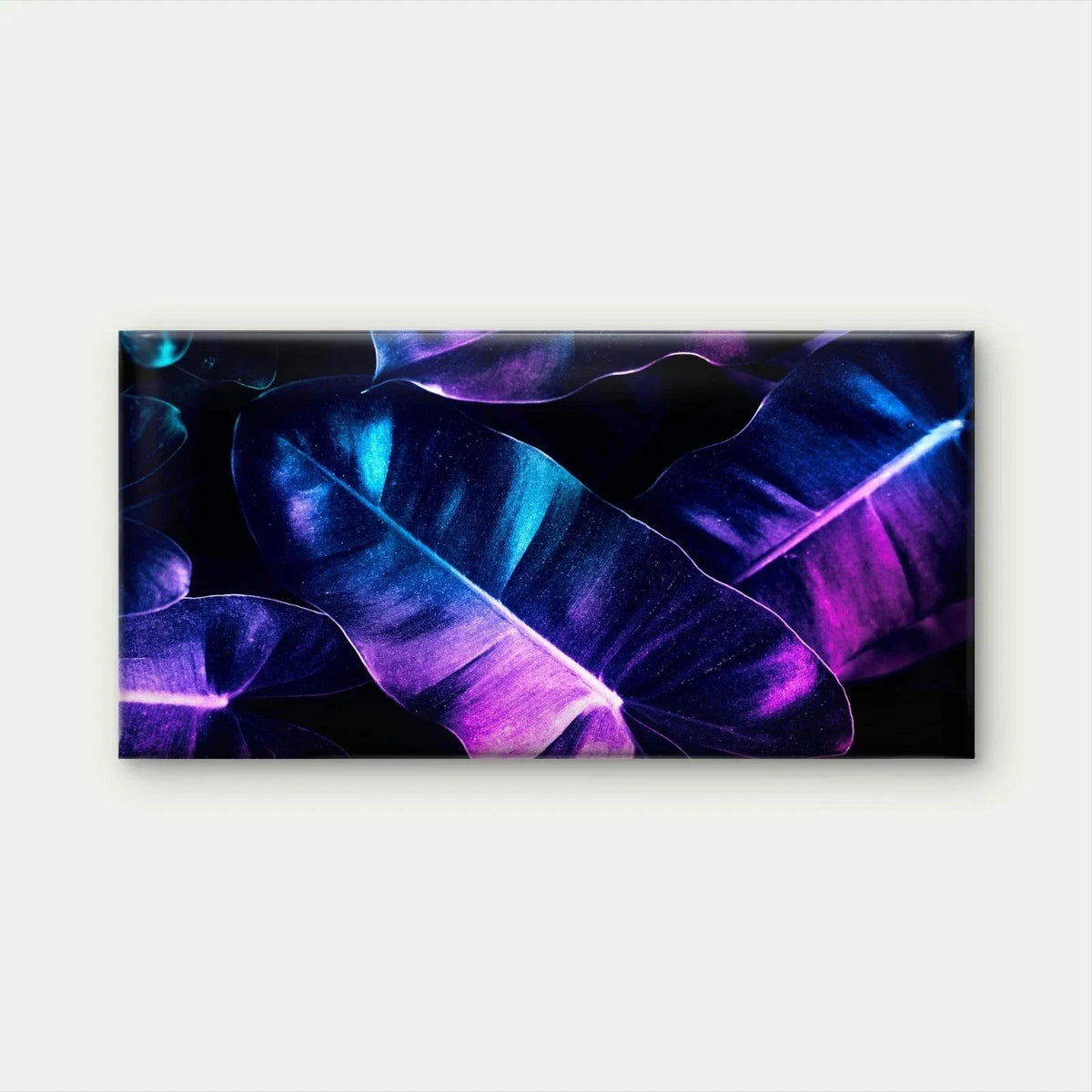 Neon Tropical Anthurium Leaves Wall Art Canvas Office Home Room Framed 120x60cm