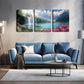 3pcs Rustic Coastal Style Solid Pattern  Wall Art Set Canvas Framed 40x60cm - High Quality Print 100% Australian Made Wall Canvas Ready to Hang