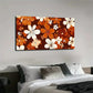 Vibrant Orange White & Brown Wall Art Canvas Office Home Room Framed 120x60cm