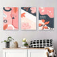3pcs Colorful Modern Geometric Shapes Metal Print Ready to Hang Art