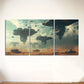3pcs Abstract Blue Sky Clouds Metal Print Ready to Hang Art