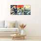 3pcs Ocean Waves and Mount Fuji Landscape Metal Print Ready to Hang Art