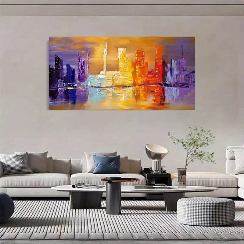 Multicolor Urban Architecture Wall Art Canvas Office Home Room Framed 120x60cm