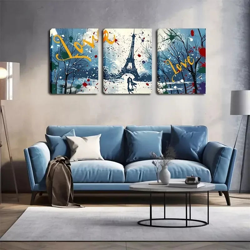 3pcs Triple Abstract Canvas Framed 40x60cm - High Quality Print 100% Australian Made Wall Canvas Ready to Hang