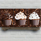 3pcs Yummy Golden Lines Chocolate Cupcake Metal Print Ready to Hang Art