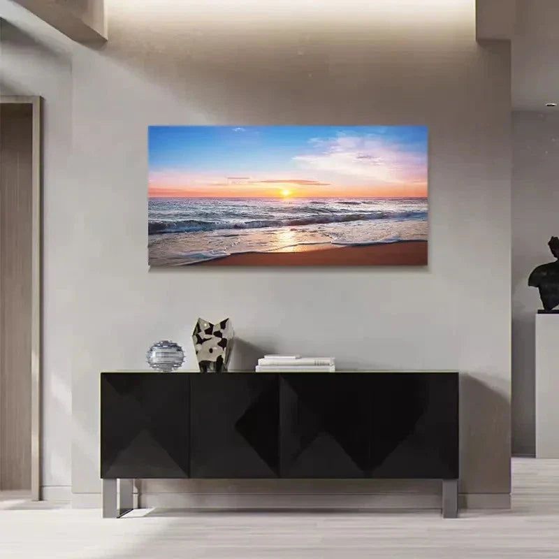 Modern Landscape Deco Beach Wall Art Canvas Office Home Room Framed 120x60cm