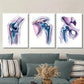 3pcs Modern Shoulder Anatomy, Metal Print Ready to Hang Art