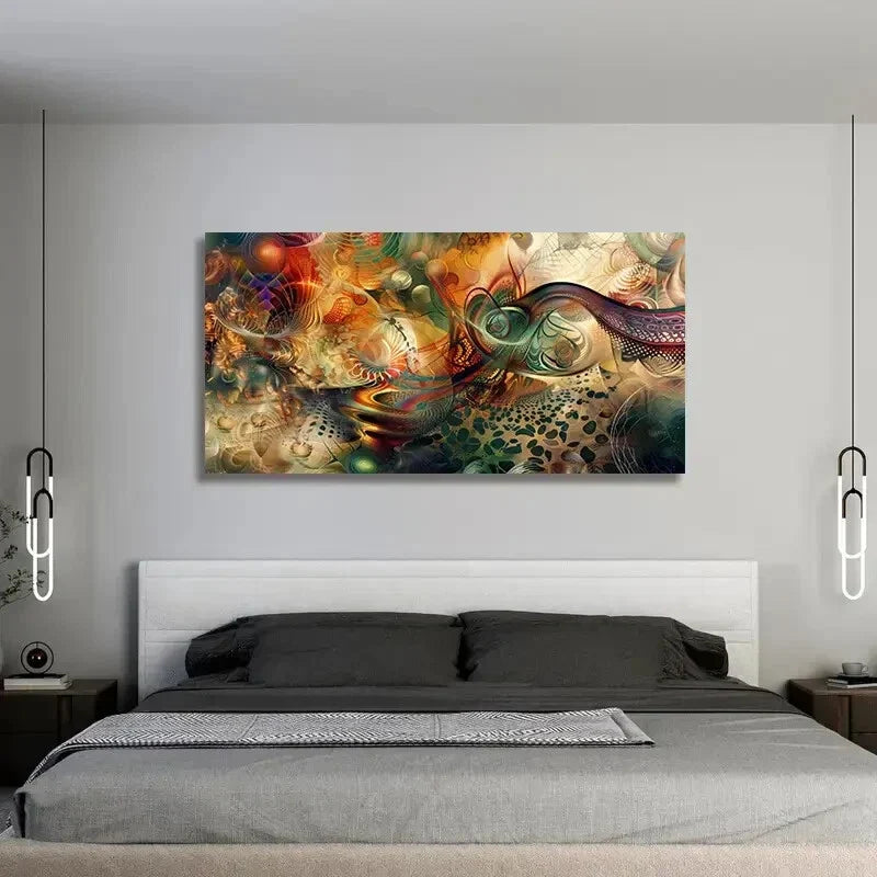 Vibrant Abstract Design wall canvas office home room framed 120x60cm
