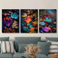 3pcs Colorful autumn leaves, maple leaf,Metal Print Ready to Hang Art (