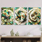 3pcs Japanese Crane, Dragon, and Koi Metal Print Ready to Hang Art