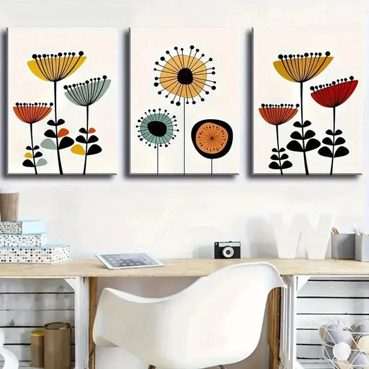 3pcs Vibrant Spring & Summer Blooms Metal Print Ready to Hang Art