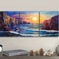 3pcs Sunset Over The Sea in Vibrant Colors Metal Print Ready to Hang Art