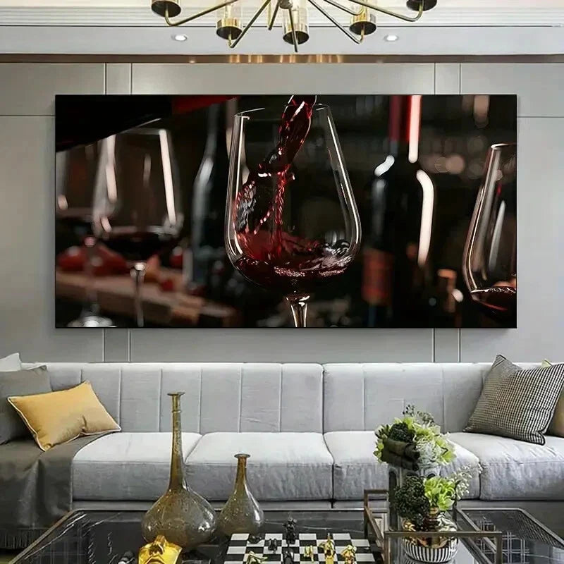 Bottle into Glass Wall Art wall canvas office home room framed 120x60cm