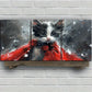 3pcs Black and White Red Bow Cat Metal Print Ready to Hang Art