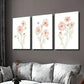 3pcs Painting of Soft Pink Wildflowers Wall Art Set Canvas Framed 40x60cm - High Quality Print 100% Australian Made Wall Canvas Ready to Hang