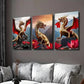 3pcs Golden Dragons with Red Wings Wall Art Set Canvas Framed 40x60cm - High Quality Print 100% Australian Made Wall Canvas Ready to Hang