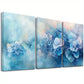 3pcs Blue Hydrangeas Summer Flowers Painting Wall Art Set Canvas Framed 40x60cm - High Quality Print 100% Australian Made Wall Canvas Ready to Hang