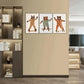 3pcs Modern Whimsical Bear Skateboard Wall Art Metal Print Ready to Hang Art