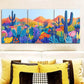 3pcs Colorful Cactus & Floral Garden Scene  Wall Art Set Canvas Framed 40x60cm - High Quality Print 100% Australian Made Wall Canvas Ready to Hang