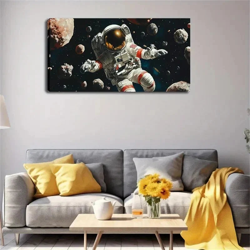 Realistic Astronaut Spacesuit Wall Art Canvas Office Home Room Framed 120x60cm