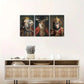 3pcs Chimpanzee Christmas Stag Elephant Vintage Metal Print Ready to Hang Art
