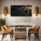 Golden Tree Roots Design Wall Art Canvas Office Home Room Framed 120x60cm